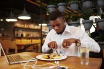 If you don't have a dining table, set up a convenient eating area for meals