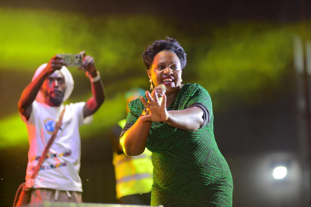Gospel singer Peace Mbabazi captivated the audience with her hits
