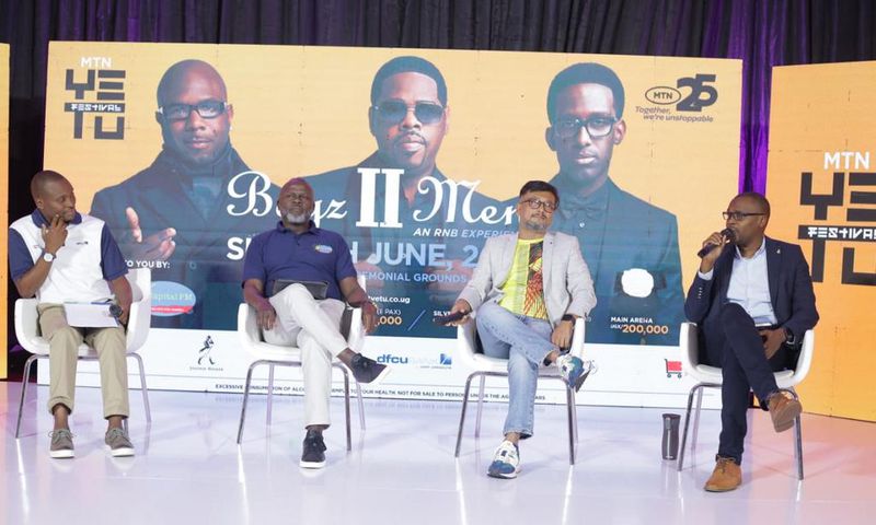 From L-R: Charles M . Mudiwa, DFCU Bank’s CEO, Peter Mungoma, CEO Capital Radio, Somdev Sen, MTN Uganda Chief Marketing Officer and UBL’s Marketing & Innovation Director, Emmy Hashakimana during the official announcement of the event