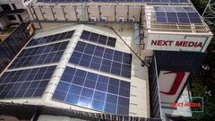 Solar Panels across the Next Media Park buildings