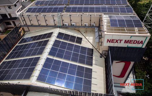 Solar Panels across the Next Media Park buildings