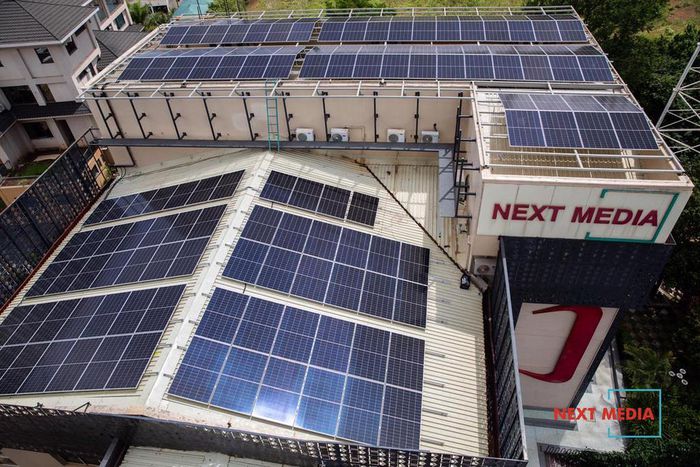 Solar Panels across the Next Media Park buildings