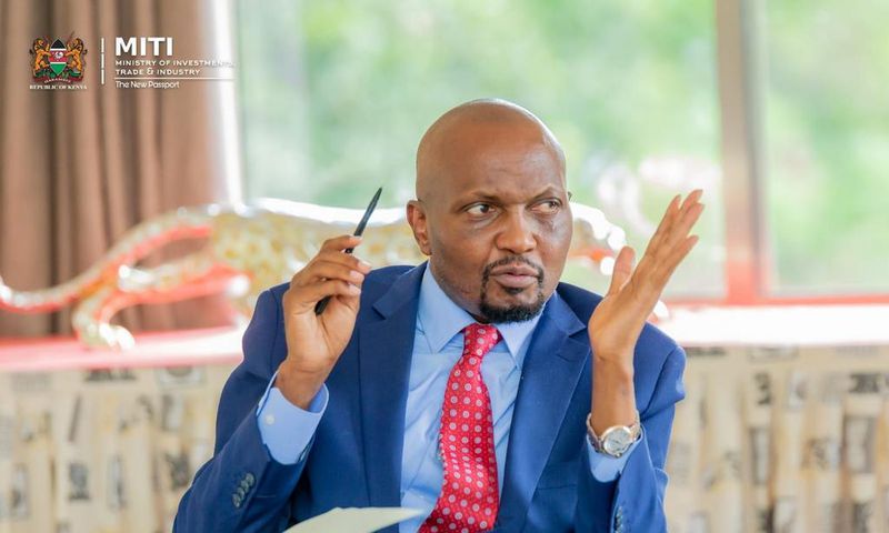 Trade CS Moses Kuria chairs a meeting to discuss the implementation framework  of the 47 County Aggregation and Industrial Parks (CAIPs) on April 13, 2023