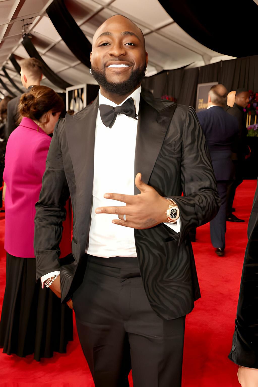 LOS ANGELES, CALIFORNIA - FEBRUARY 04: Davido attends the 66th GRAMMY Awards at Crypto.com Arena on February 04, 2024 in Los Angeles, California. (Photo by Johnny Nunez/Getty Images for The Recording Academy)