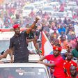 Bobi Wine at a rally in Kabale