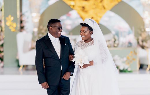 Mao and Beatrice exchanged marital vows at St. Joseph's Catholic Cathedral in Gulu