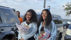 Desire Luzinda and her daughter Michelle arrived  back on the country on Wednesday