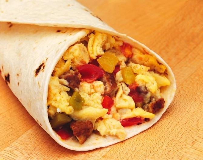 Tortilla with scrambled eggs