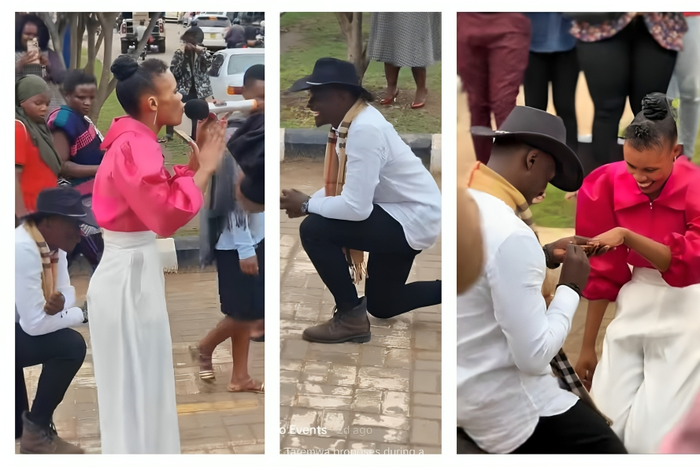 Pastor Onesmus popped the question to his girl friend while she preached on the street