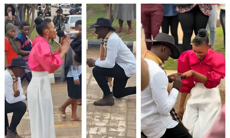 Pastor Onesmus popped the question to his girl friend while she preached on the street