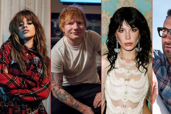 American singer-songwriter Camila Cabello, English singer-songwriter Ed Sheeran, American singer Halsey and Maroon 5 lead singer Adam Levine