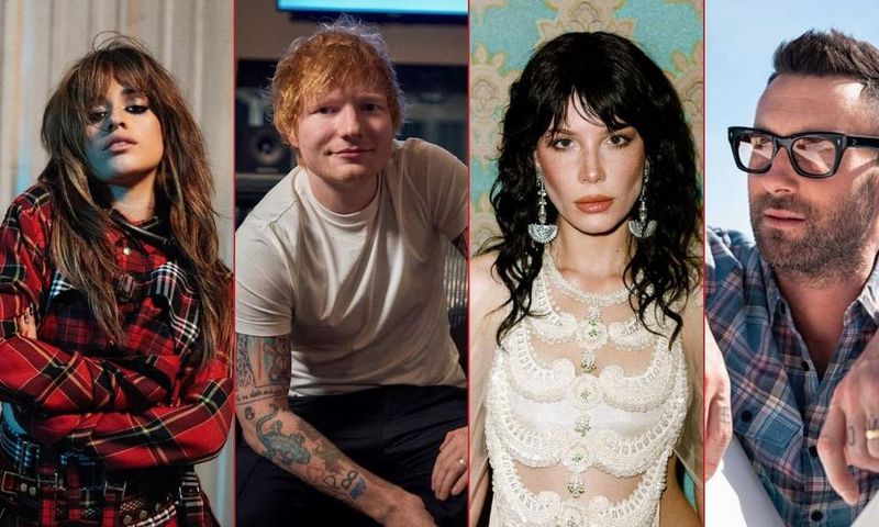 American singer-songwriter Camila Cabello, English singer-songwriter Ed Sheeran, American singer Halsey and Maroon 5 lead singer Adam Levine