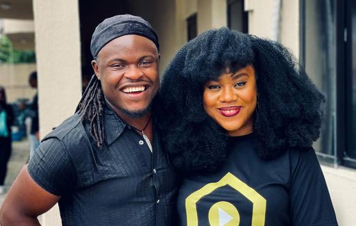 Valentino Kabenge was thrilled to finally meet his childhood role modal, Nollywood actress Stella Damasus.