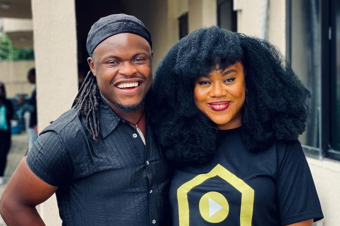 Valentino Kabenge was thrilled to finally meet his childhood role modal, Nollywood actress Stella Damasus.