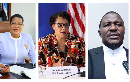 According to Hon Asuman Basalirwa (R) The US Embassy in Kampala Under HE Nalie Brown (C) has cancelled the visa of House Speaker Anita Amiong (L)