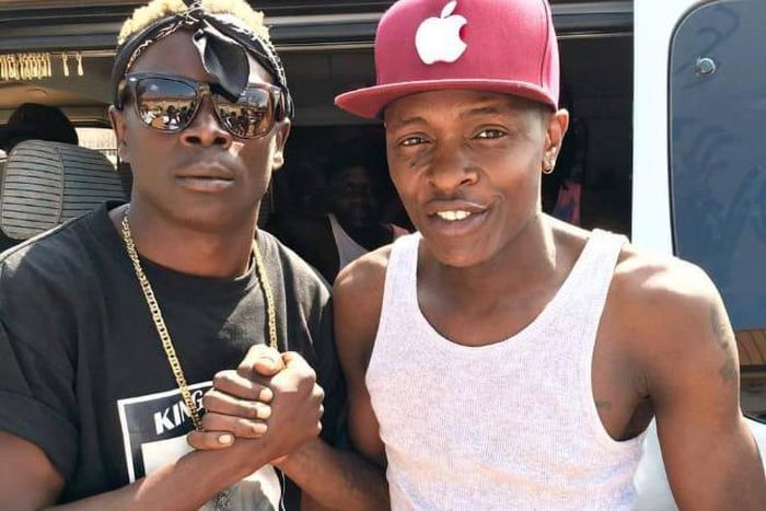 King Saha (left) with Chameleone