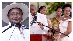 President Yoweri Museveni and his children