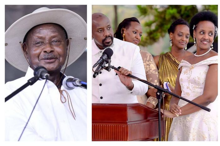 President Yoweri Museveni and his children