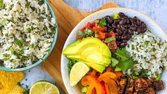 Bowls of Burrito loaded with fibre, protein and healthy fat for best simple lunch ideas/Courtesy/HungryHealthyHappy
