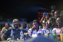 Revelers cracking up to the duo's jokes