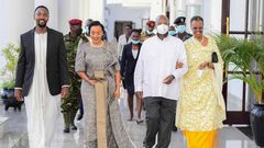 President Yoweri Museveni and First Lady Janet Museveni hosted  the Kyabazinga and Jovia Mutesi