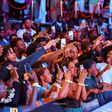 Audience engaging with performer on stage at the Best Of Kampala season two edition which took place at the Lugogo Tennis Stadium, Kampala, Uganda