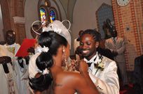 Bobi Wine and Barbie exchanging vows