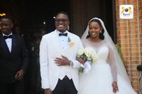 The couple exchanged their vows at Rubaga Cathedral