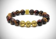 Mixed TigerEye and Gold Beads Bracelet