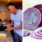 Vyroota battles onion tears while frying eggs, how to protect your eyes/Instagram