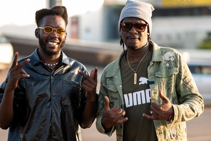 Namesless welcomed by Next Radio's Jowkiz Klean at Entebbe Airport on Monday, June 24