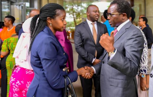Minister of State for Northern Uganda, Kenneth Omona Olusegun, handed over office to the new PPS, Asio Gloria Omaswa.