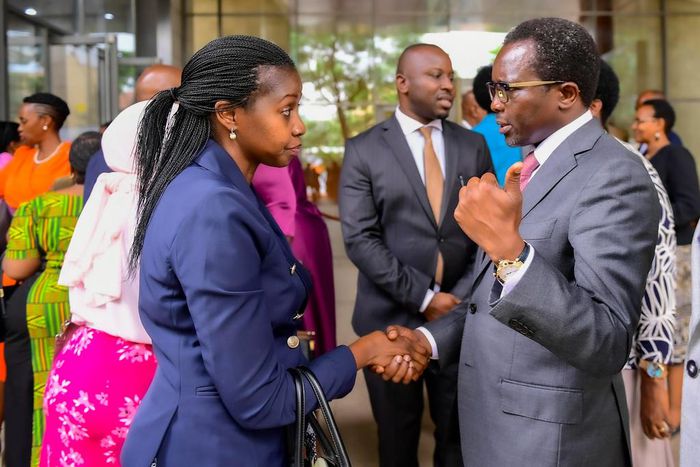 Minister of State for Northern Uganda, Kenneth Omona Olusegun, handed over office to the new PPS, Asio Gloria Omaswa.