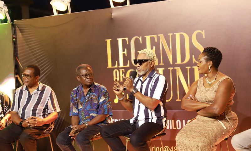 Awilo Longomba addressed press together with Afrigo Band members at the Talent Africa offices last Saturday, ahead of the August concert