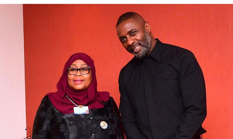 President Samia Hassan Suluhu and Idris Elba