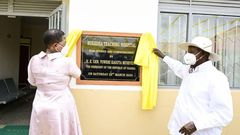 President Yoweri Museveni and Speaker Anita Among at the launch of the health facility