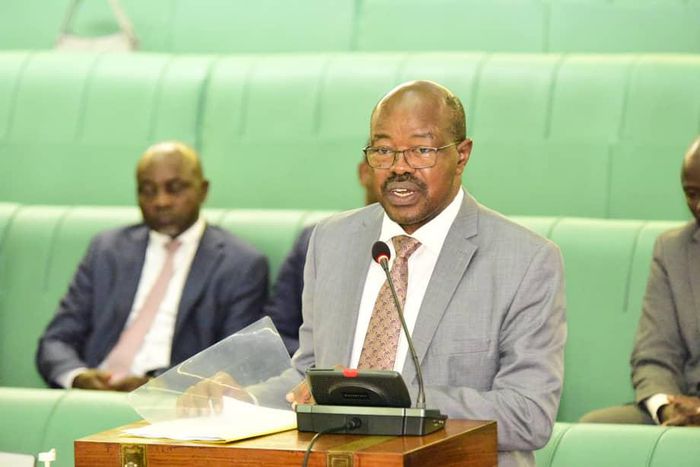 The Minister of State for Planning, Amos Lugoloobi, presents the loan request to Parliament