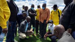 Hon Ogwang during the inspection visit