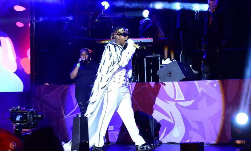 Feffe Bbusi on stage at Jahazi Pier