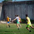 Female and male prisoners play football at Spain's Teixeiro Prison