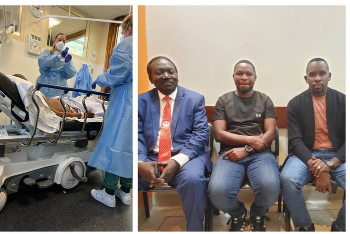 MPs Joel Ssenyonyi and Nambeshe went to check on Hon Ssegirinya in Nairobi