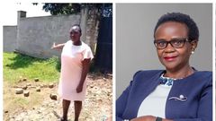 Irene Nalwoga (L) accused the NWSC Deputy MD Sylvia Alinaitwe Tumuheirwe of stealing her land