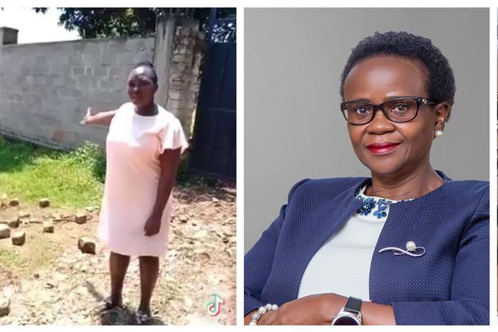 Irene Nalwoga (L) accused the NWSC Deputy MD Sylvia Alinaitwe Tumuheirwe of stealing her land