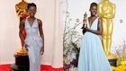 Lupita Nyong'o's dress at the 2024 Oscars was a throwback to the dress she wore at the 2014 Oscars.Mike Coppola/Getty Images; Jeffrey Mayer/WireImage