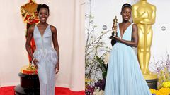 Lupita Nyong'o's dress at the 2024 Oscars was a throwback to the dress she wore at the 2014 Oscars.Mike Coppola/Getty Images; Jeffrey Mayer/WireImage