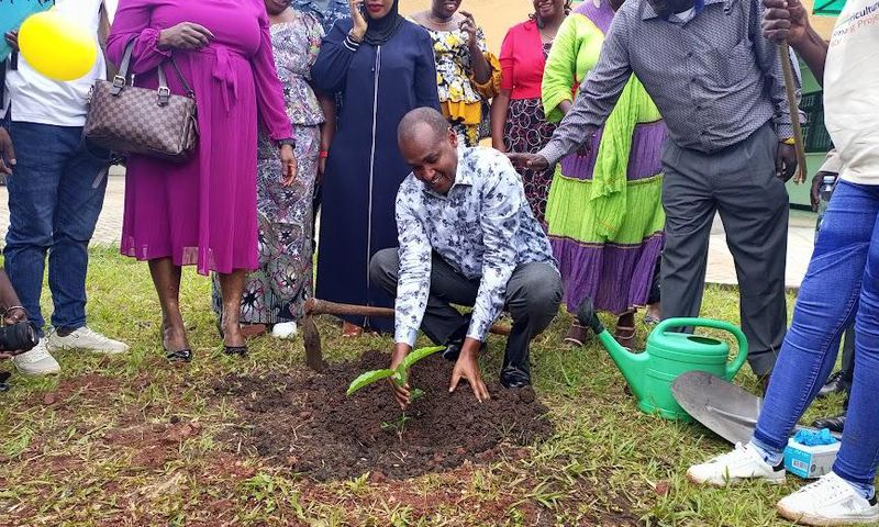 Minister Frank Tumwebaze planted a coffee tree at the celebrations to mark World Food Day in Mukono