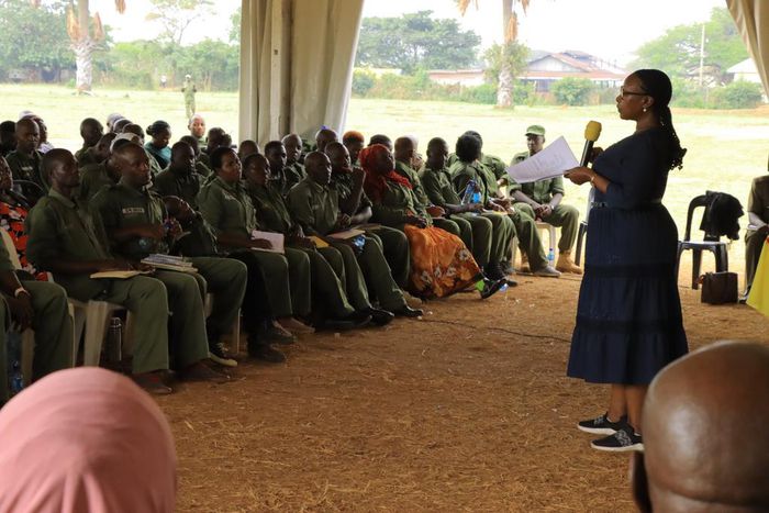 Hon Alice Kaboyo addressing the district councilors