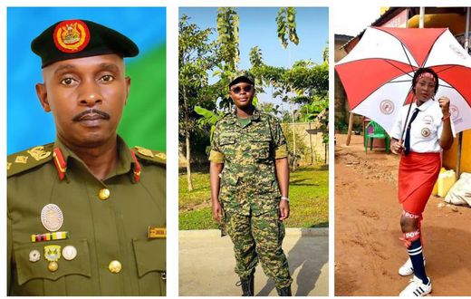 UPDF mouthpiece Deo Akiiki (L) says just Lilian Aber (C) no NUP supporter including Olivia Lutaya are in jail for wearing a red beret