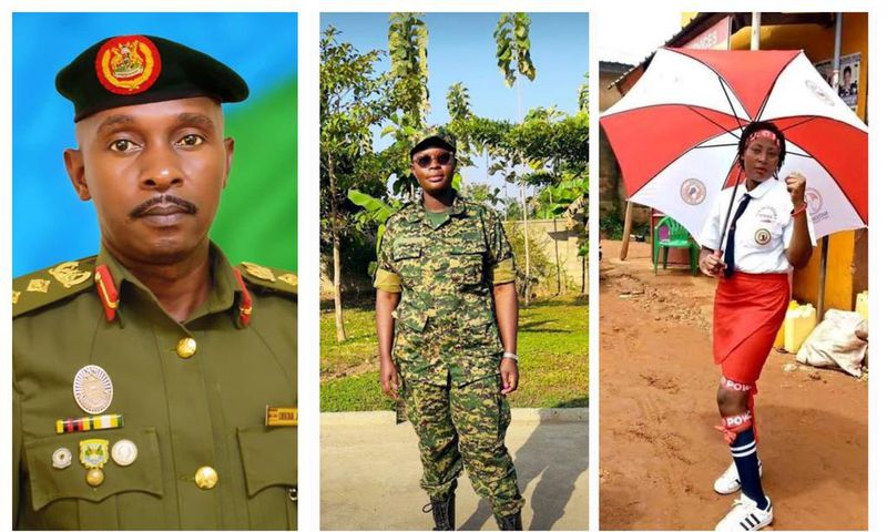 UPDF mouthpiece Deo Akiiki (L) says just Lilian Aber (C) no NUP supporter including Olivia Lutaya are in jail for wearing a red beret