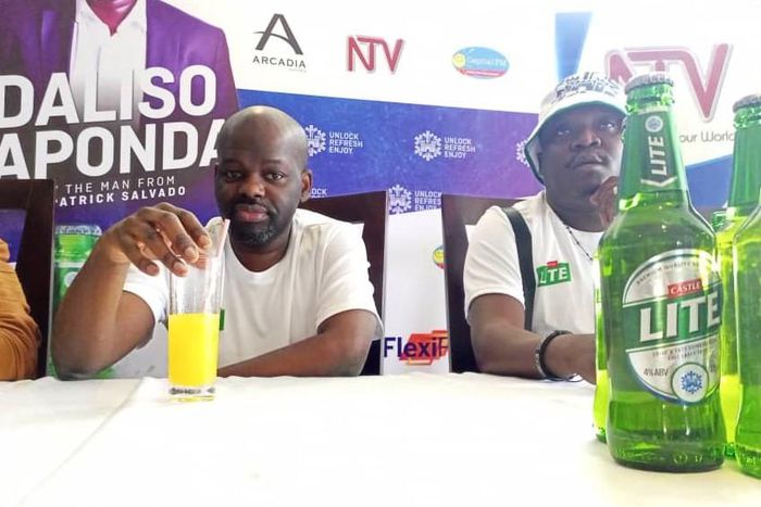 Daliso Chapoda and Patrick Salvado addressing press in Kampala on Thursday
